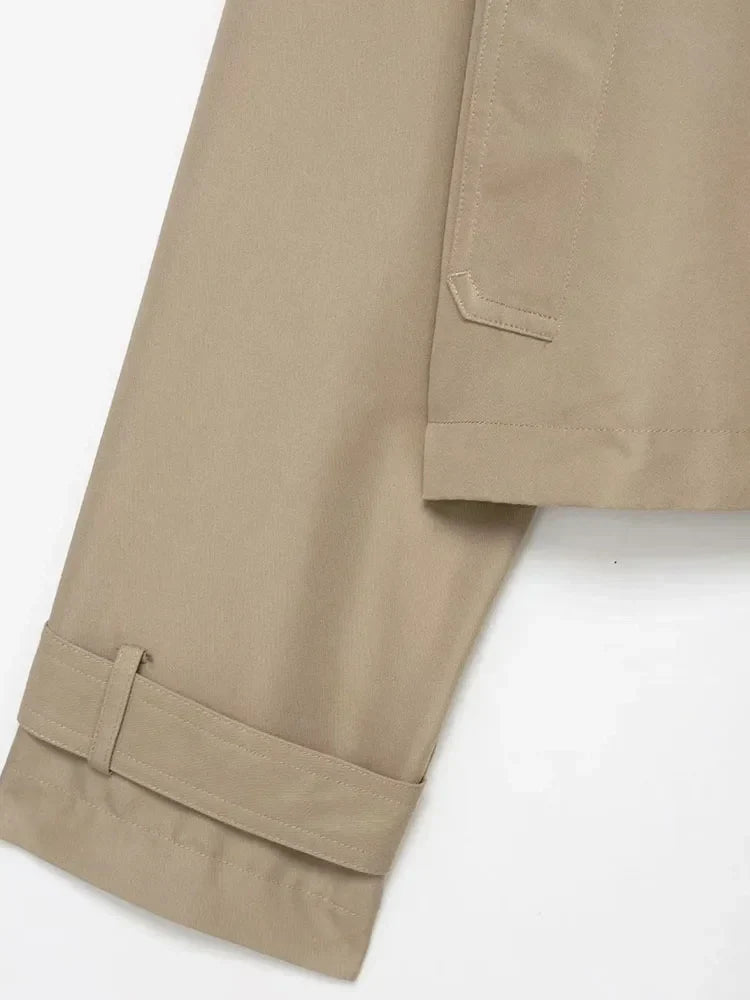 MEWE | Cropped Trench Coat with Contrast Button Detailing