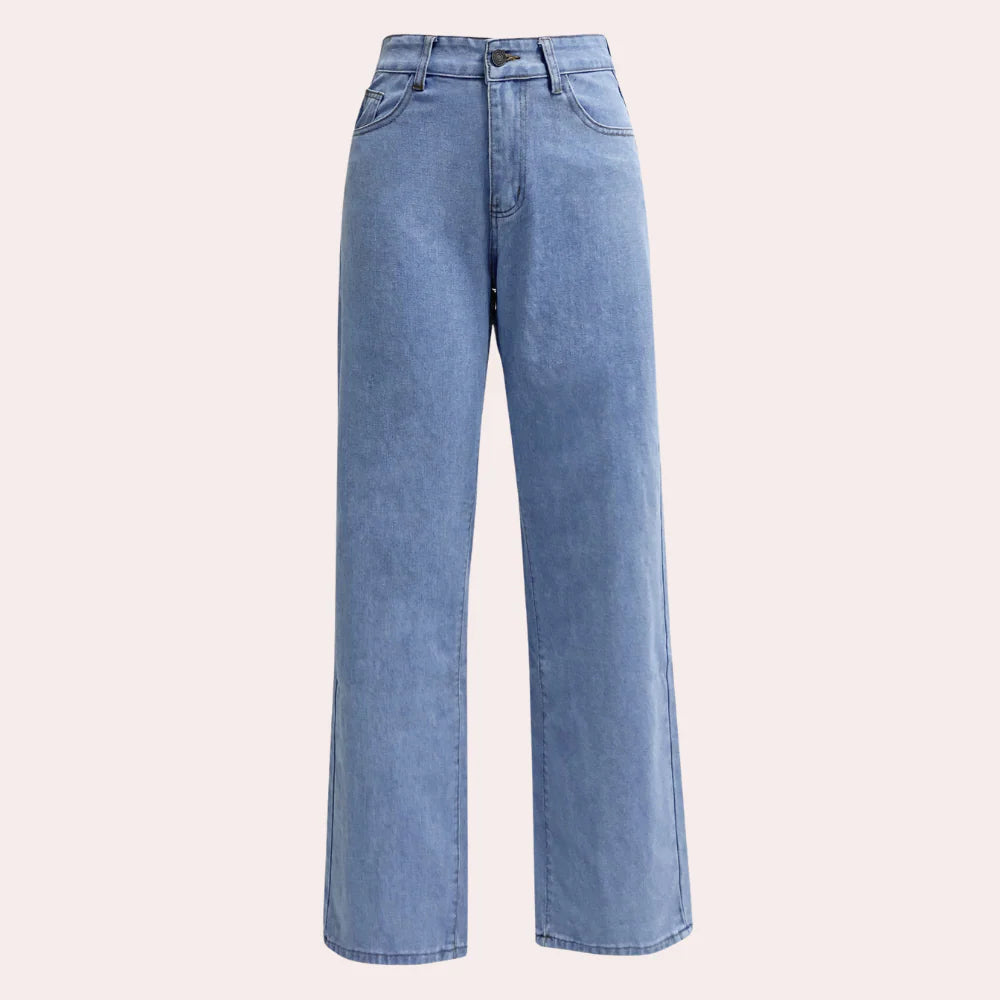 MEWE | Dark Wash High-Rise Straight Jeans with Classic Cut