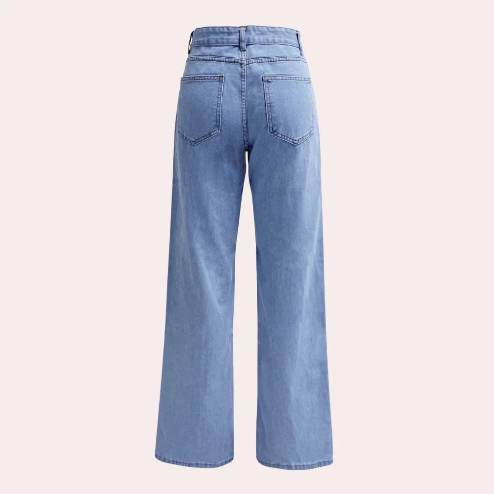 MEWE | Dark Wash High-Rise Straight Jeans with Classic Cut