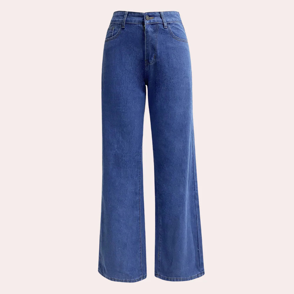 MEWE | Dark Wash High-Rise Straight Jeans with Classic Cut