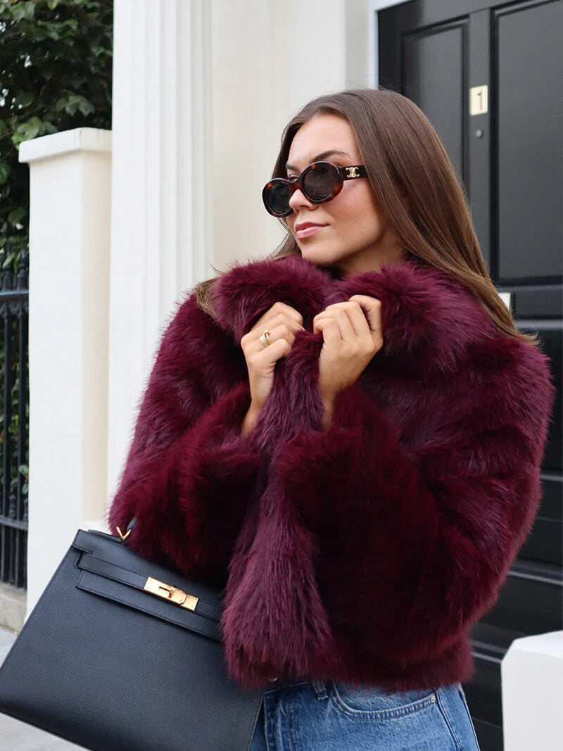 MEWE | Faux Fur Coat with Wide Lapel Collar