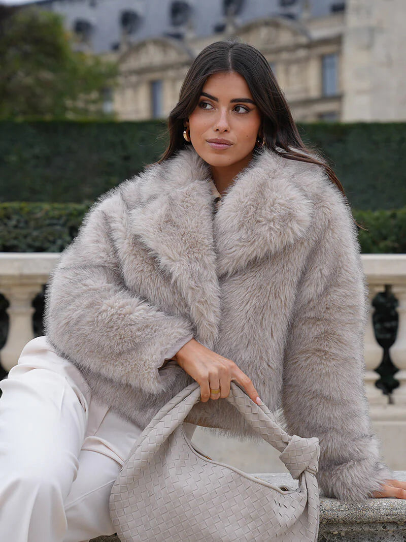 MEWE | Faux Fur Coat with Wide Lapel Collar
