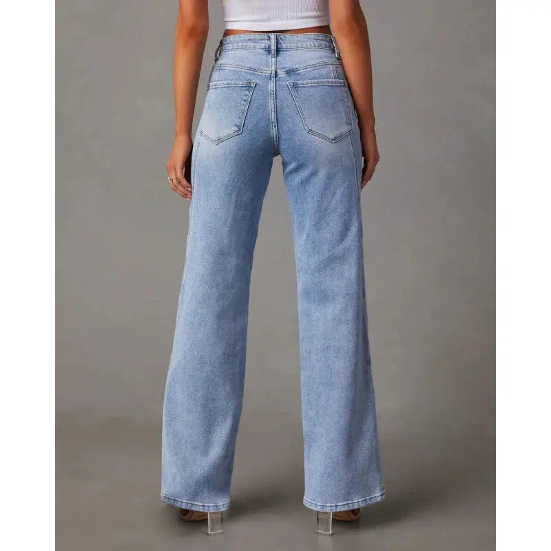 MEWE | High-Rise Wide-Leg Denim Jeans with Front Seam Mewe London