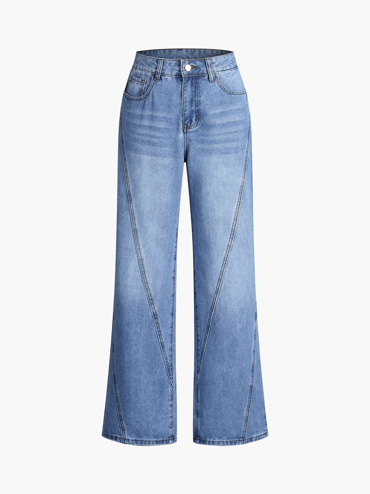 MEWE | High-Rise Wide-Leg Denim Jeans with Front Seam