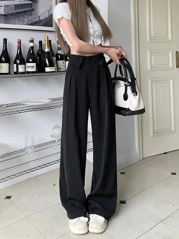 MEWE | High Waist Pleated Wide Leg Trousers Mewe London