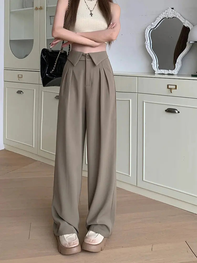 MEWE | High Waist Pleated Wide Leg Trousers Mewe London