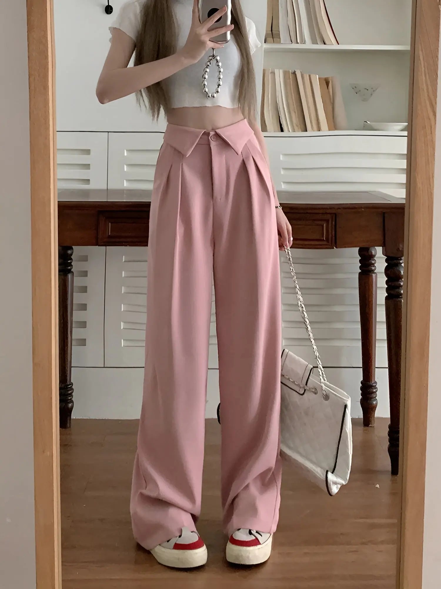 MEWE | High Waist Pleated Wide Leg Trousers Mewe London