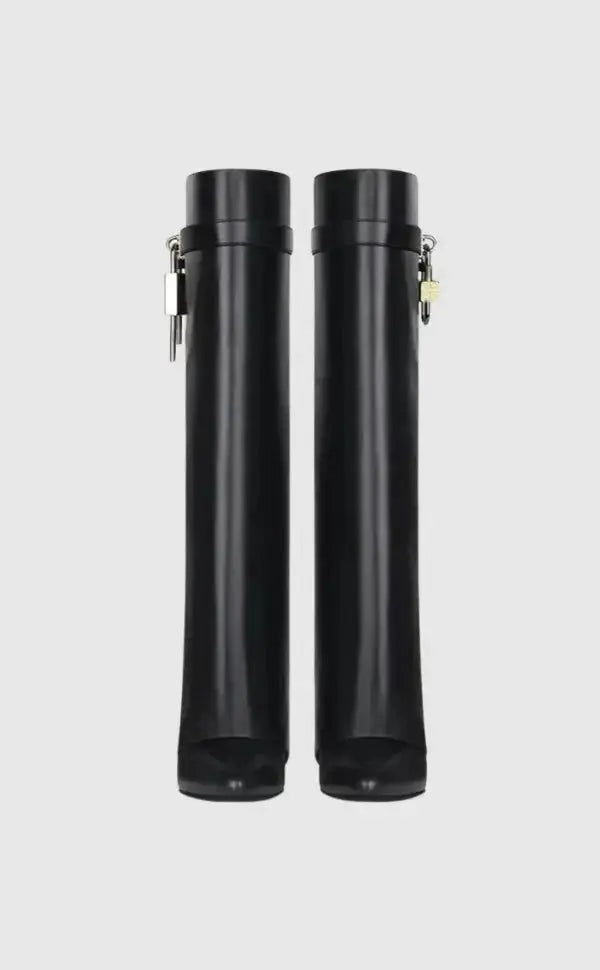 MEWE | Knee-High Wedge Boots with Glossy Finish Mewe London