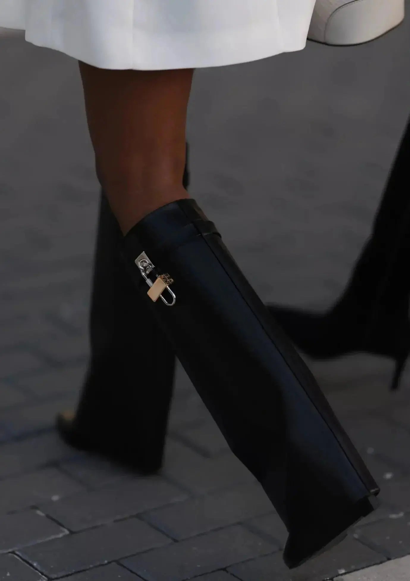 MEWE | Knee-High Wedge Boots with Glossy Finish Mewe London