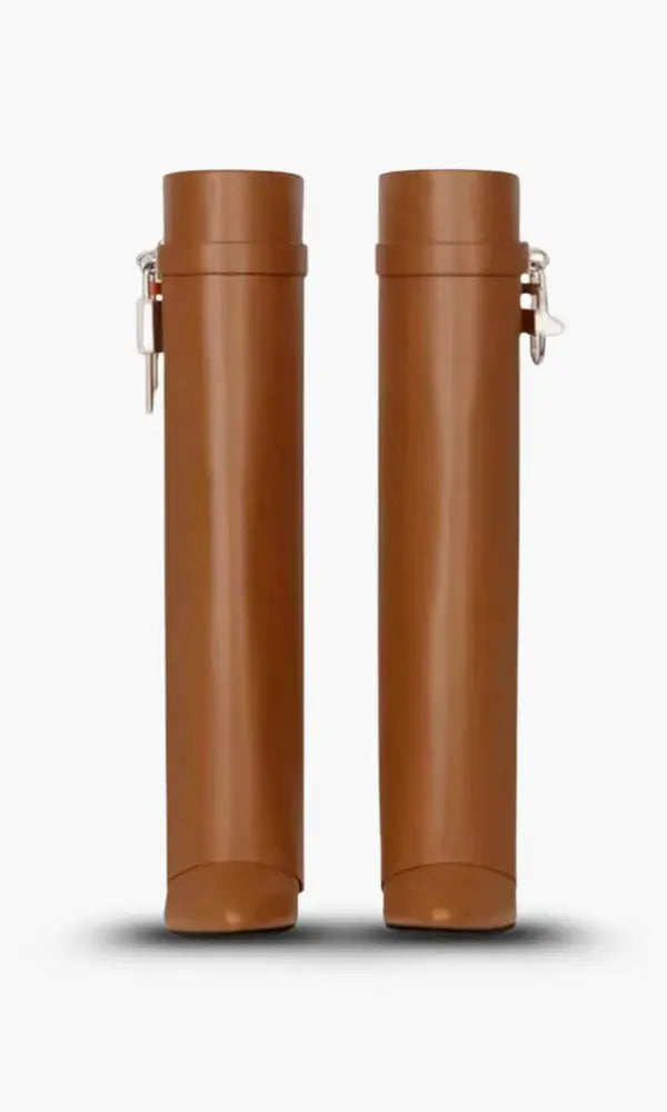 MEWE | Knee-High Wedge Boots with Glossy Finish Mewe London