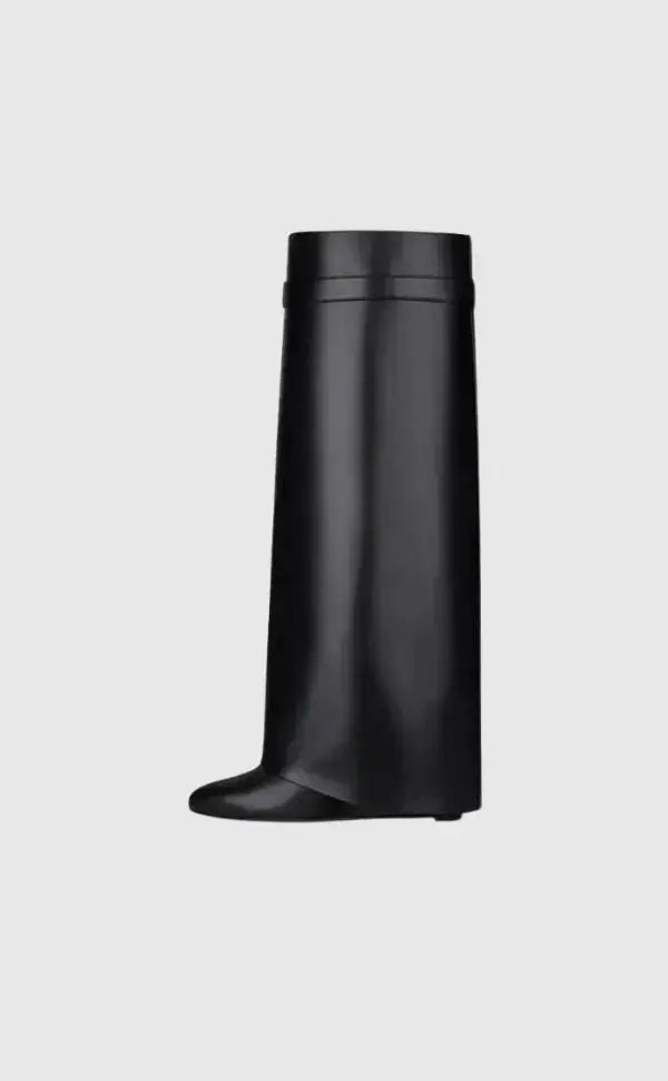 MEWE | Knee-High Wedge Boots with Glossy Finish Mewe London