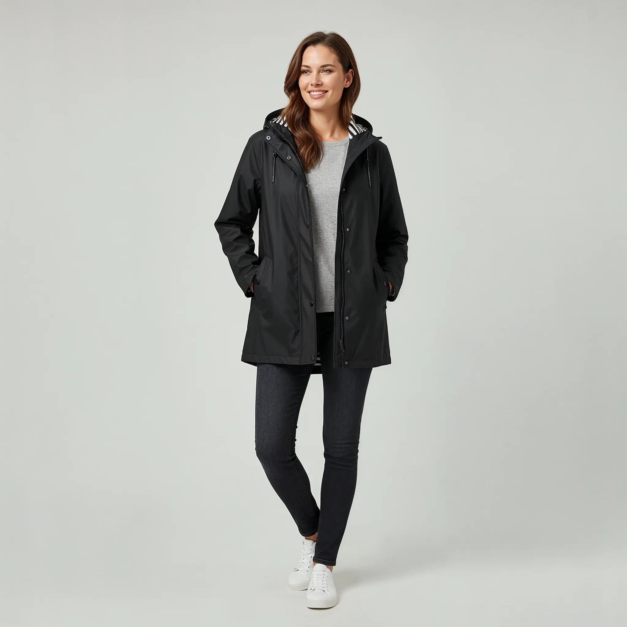 MEWE | Lyra – Hooded Mid-Length Raincoat Mewe London
