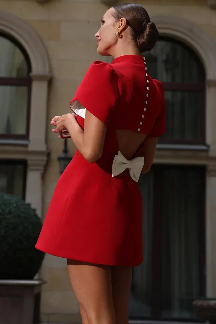 MEWE | Mini Dress with Back Bow Detail Mewe London