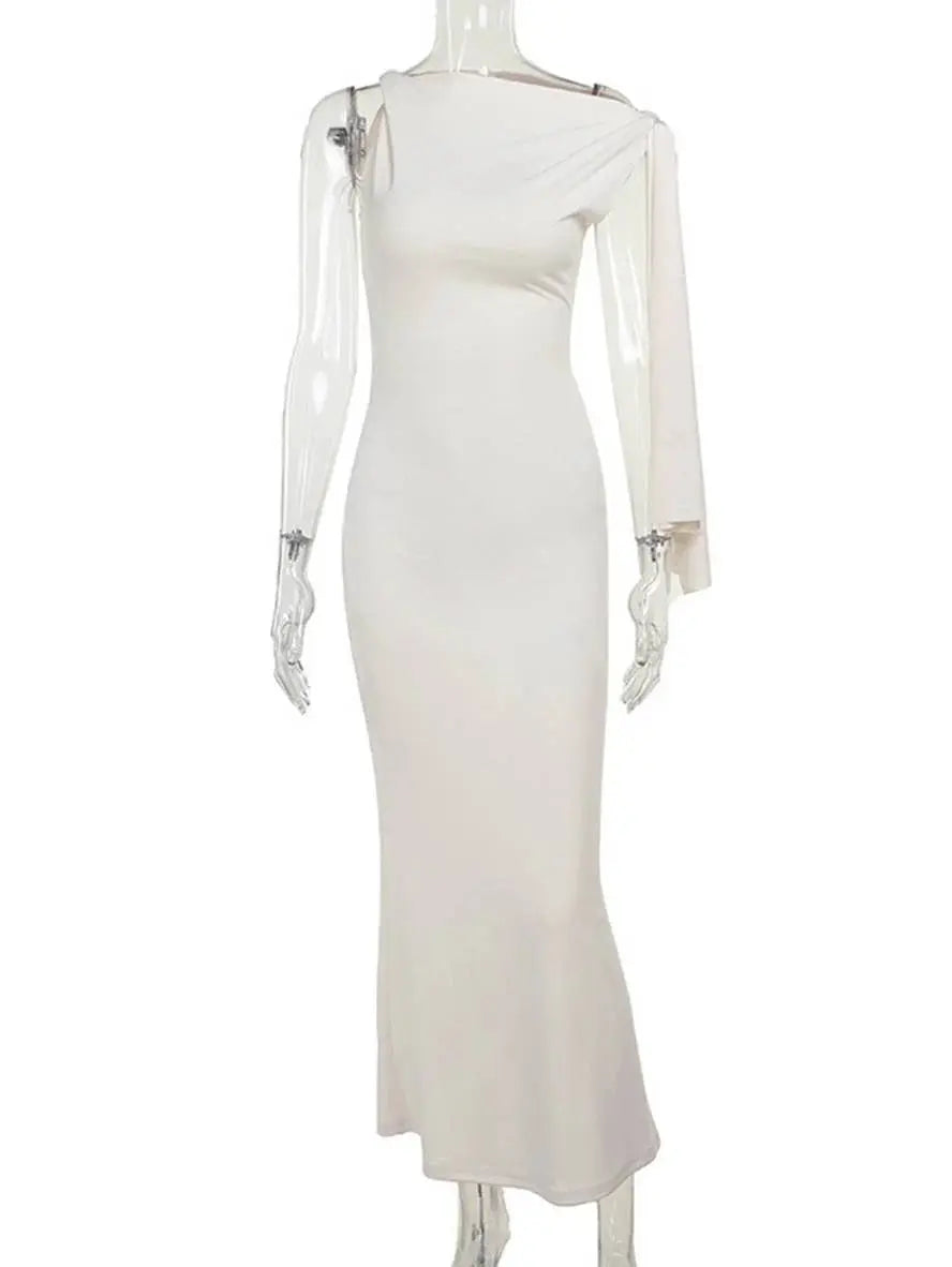 MEWE | One-Shoulder Sleeveless Maxi Dress for Evening Wear