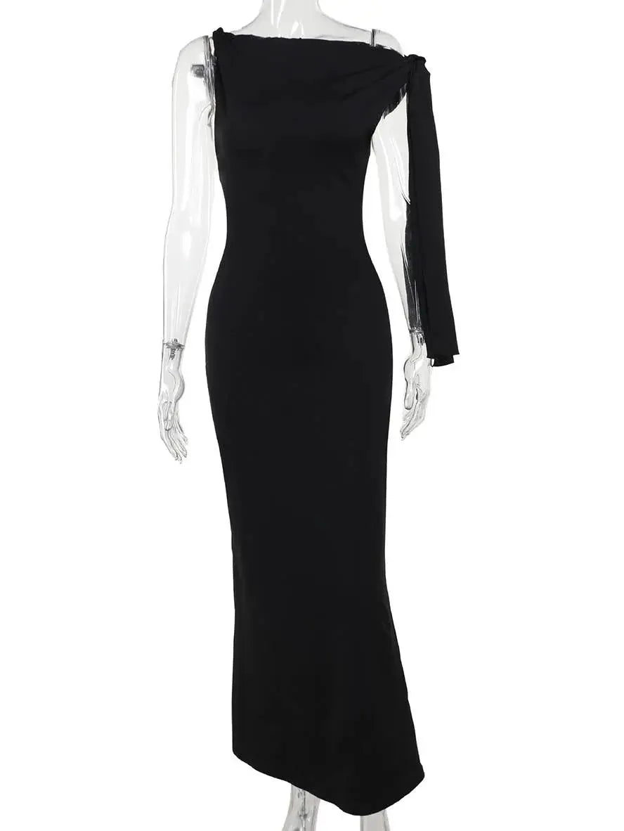 MEWE | One-Shoulder Sleeveless Maxi Dress for Evening Wear
