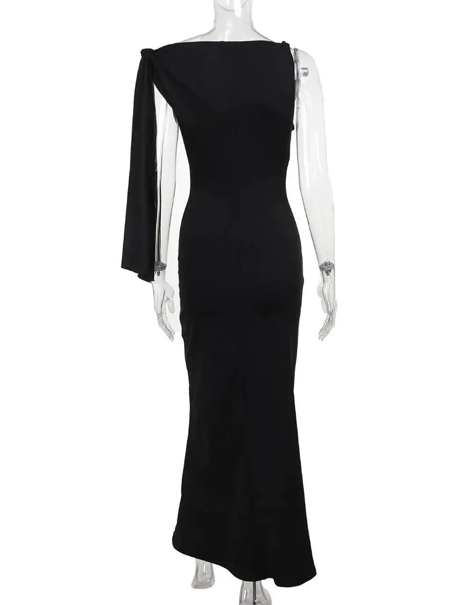 MEWE | One-Shoulder Sleeveless Maxi Dress for Evening Wear