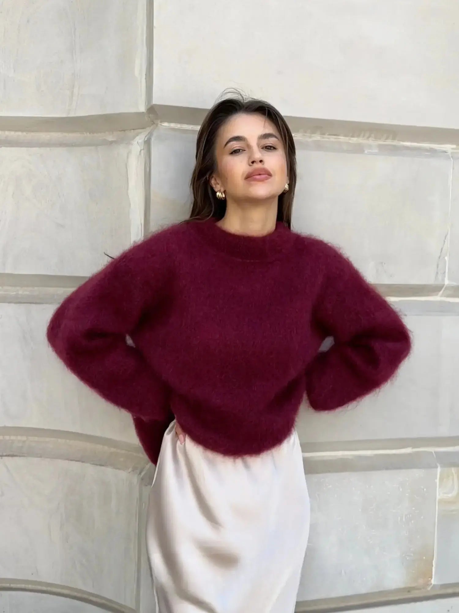MEWE | Oversized Knit Jumper with Round Neckline and Relaxed Profile Mewe London