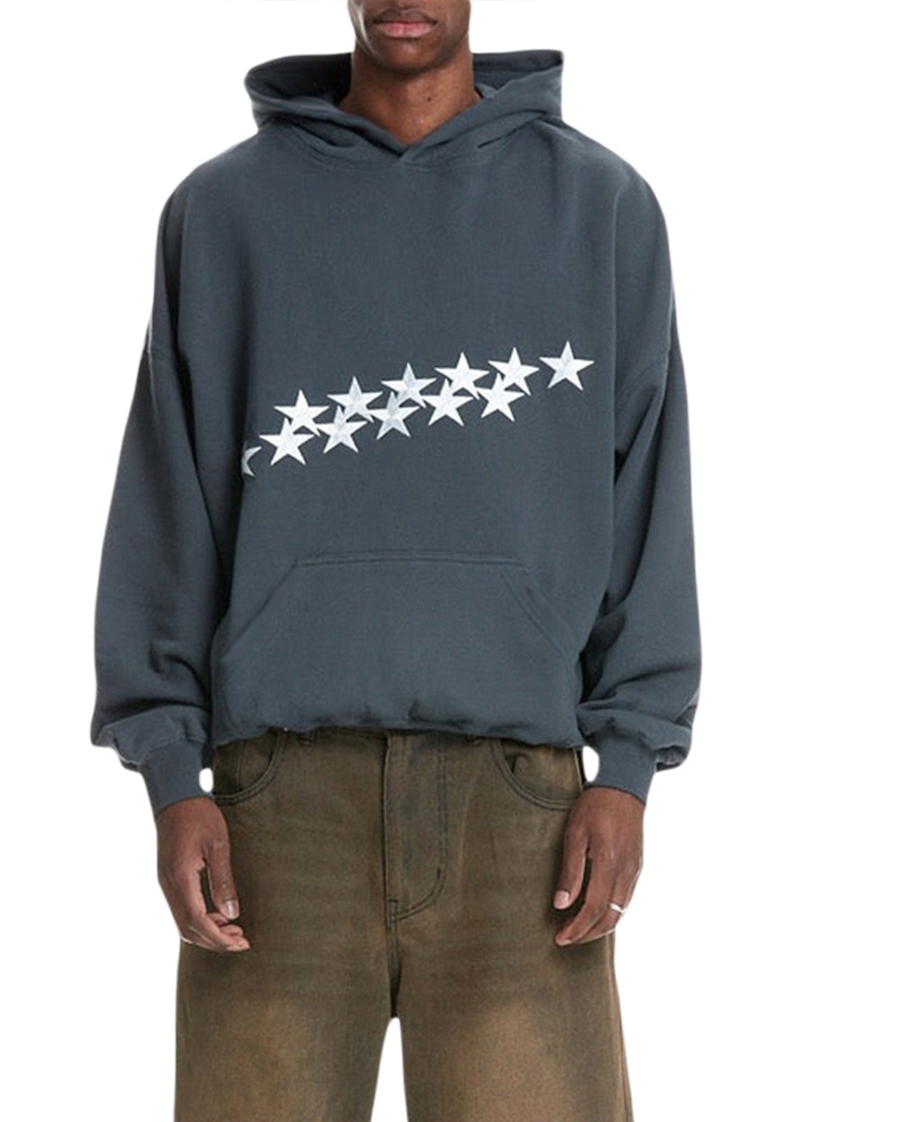 MEWE | Oversized Star Embroidered Hoodie with Front Pocket Mewe London