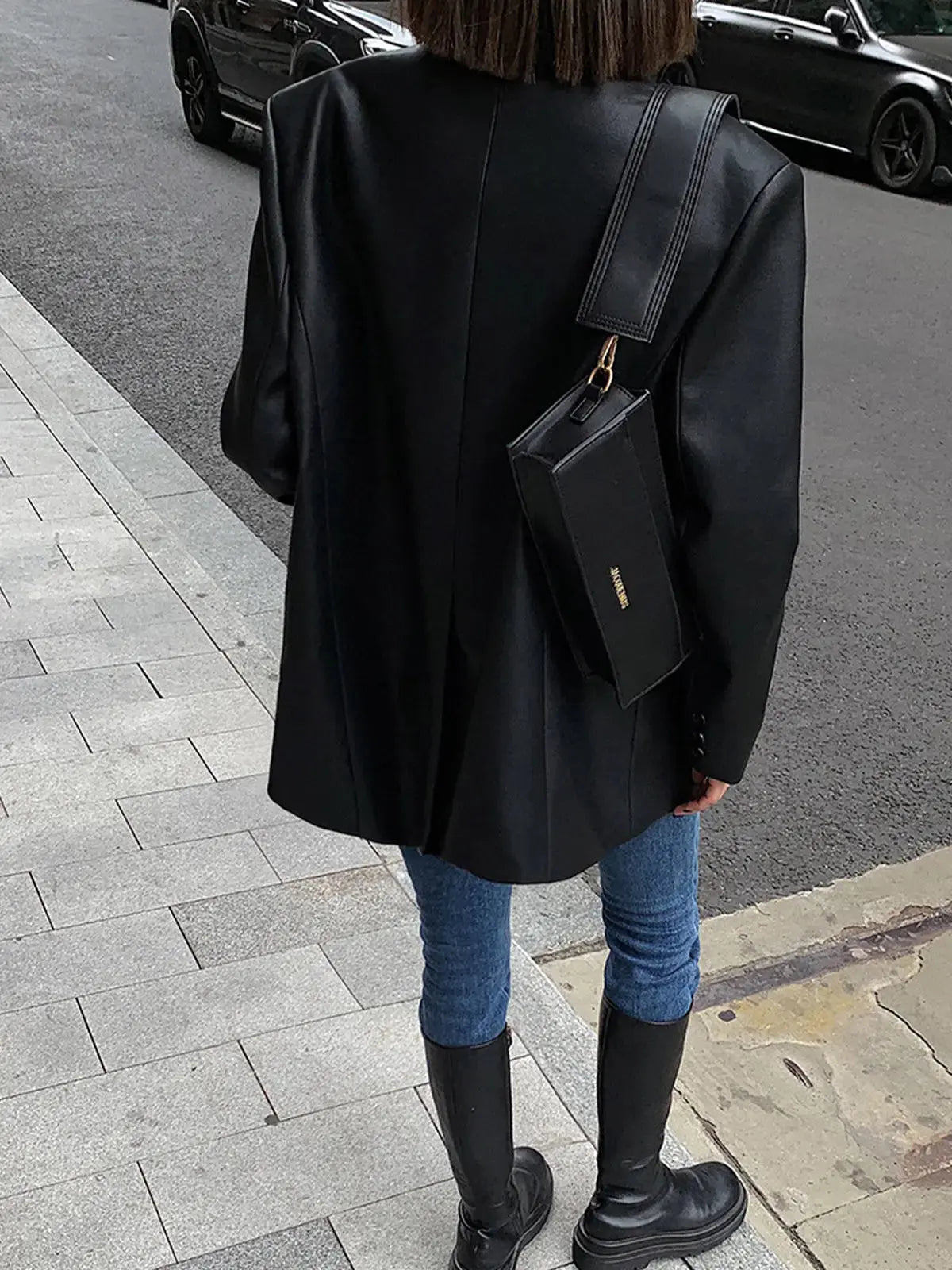 MEWE | Oversized Textured Finish Blazer with Sharp Lapel and Modern Silhouette Mewe London