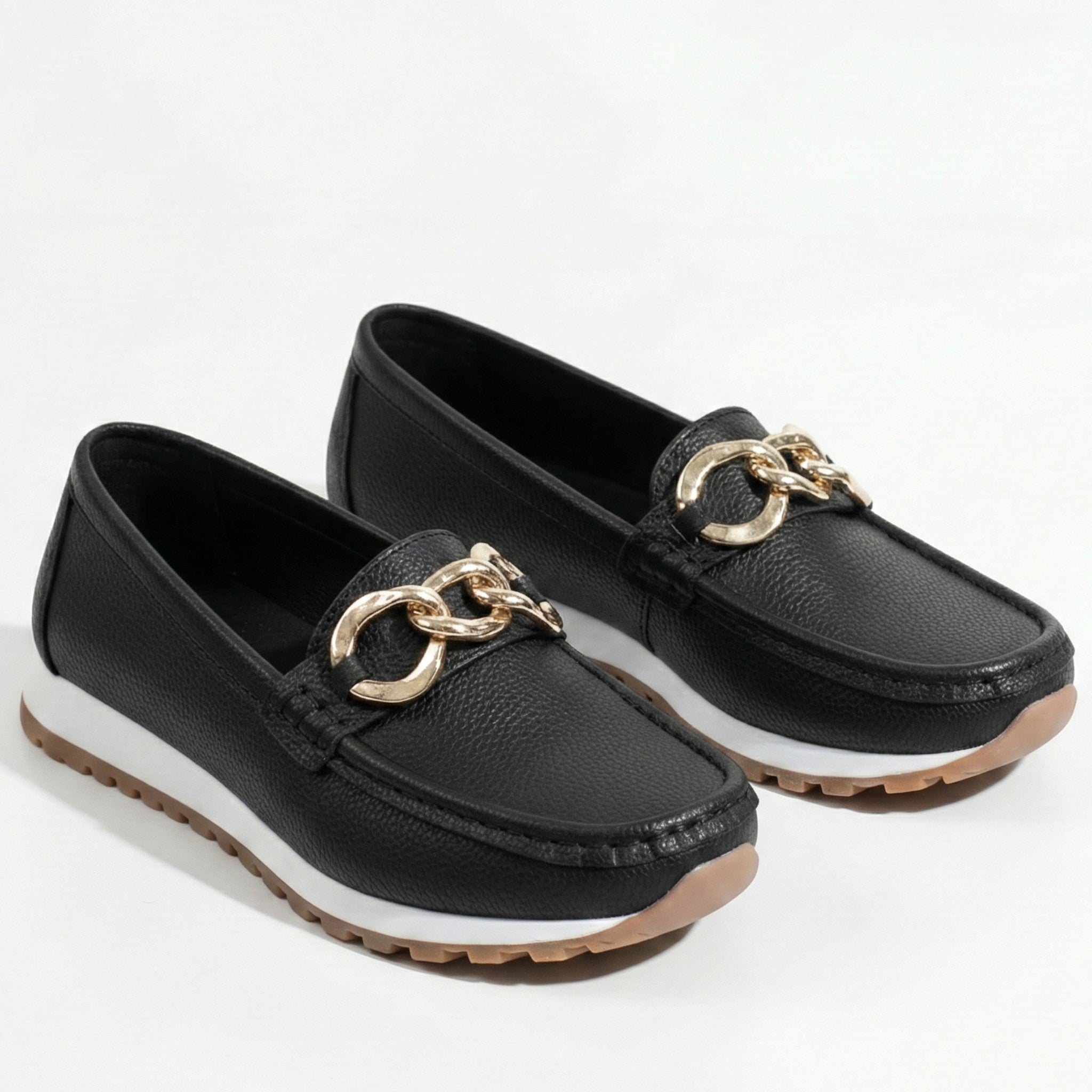 MEWE | Platform Loafers with Chain Detail and Wedge Sole Mewe London