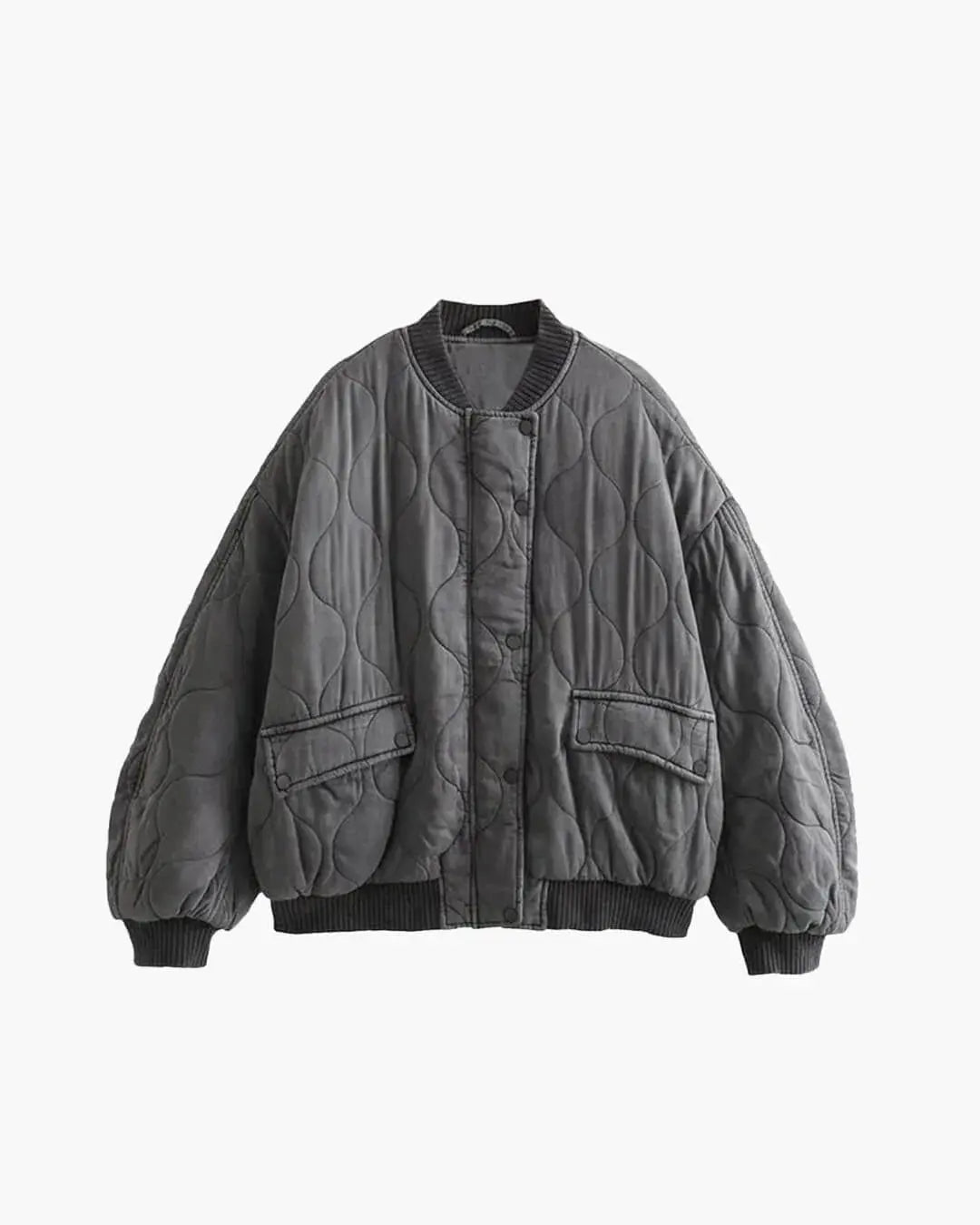 MEWE | Quilted Oversized Bomber Jacket with Flap Pockets Mewe London