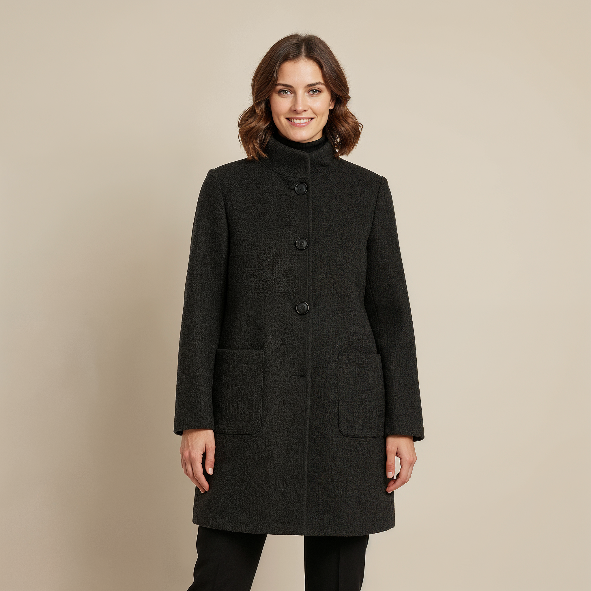 MEWE | Selene – Wool Coat with Stand Collar
