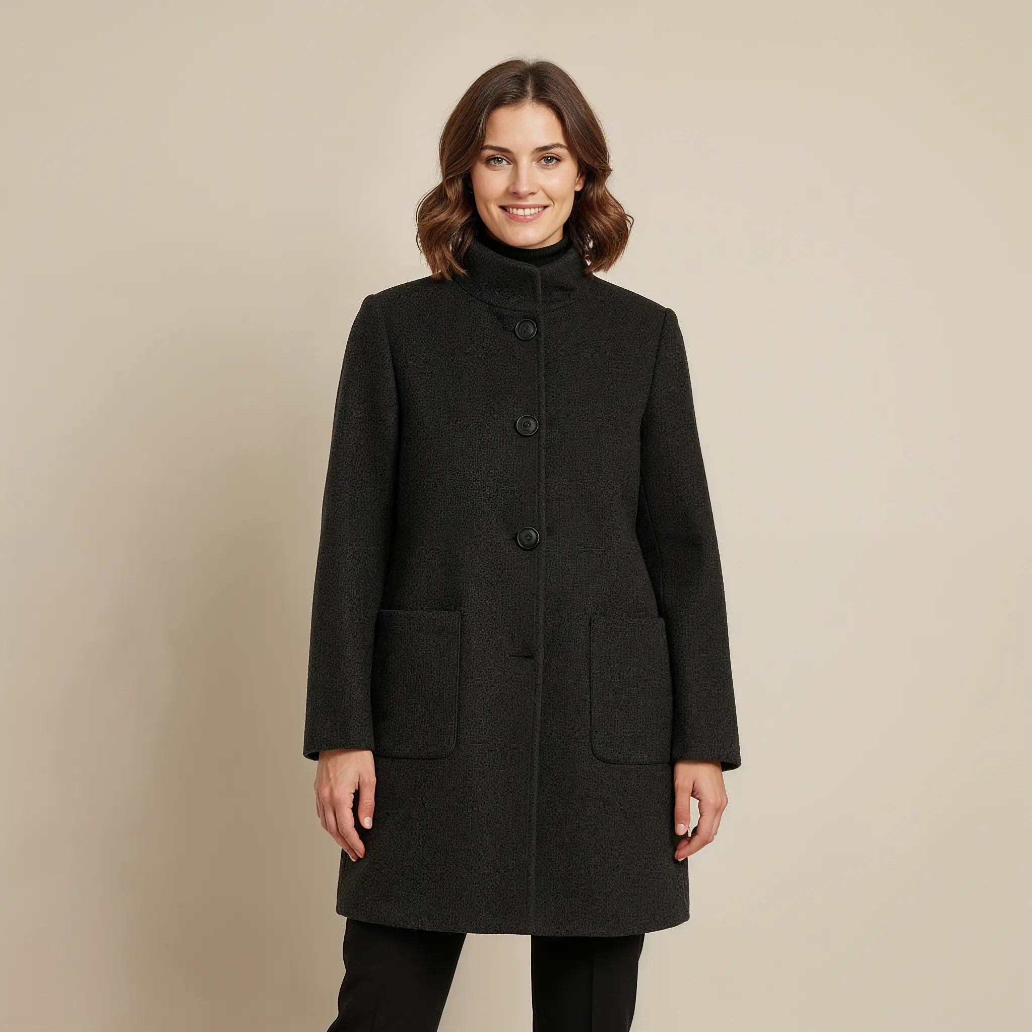 MEWE | Selene – Wool Coat with Stand Collar Mewe London