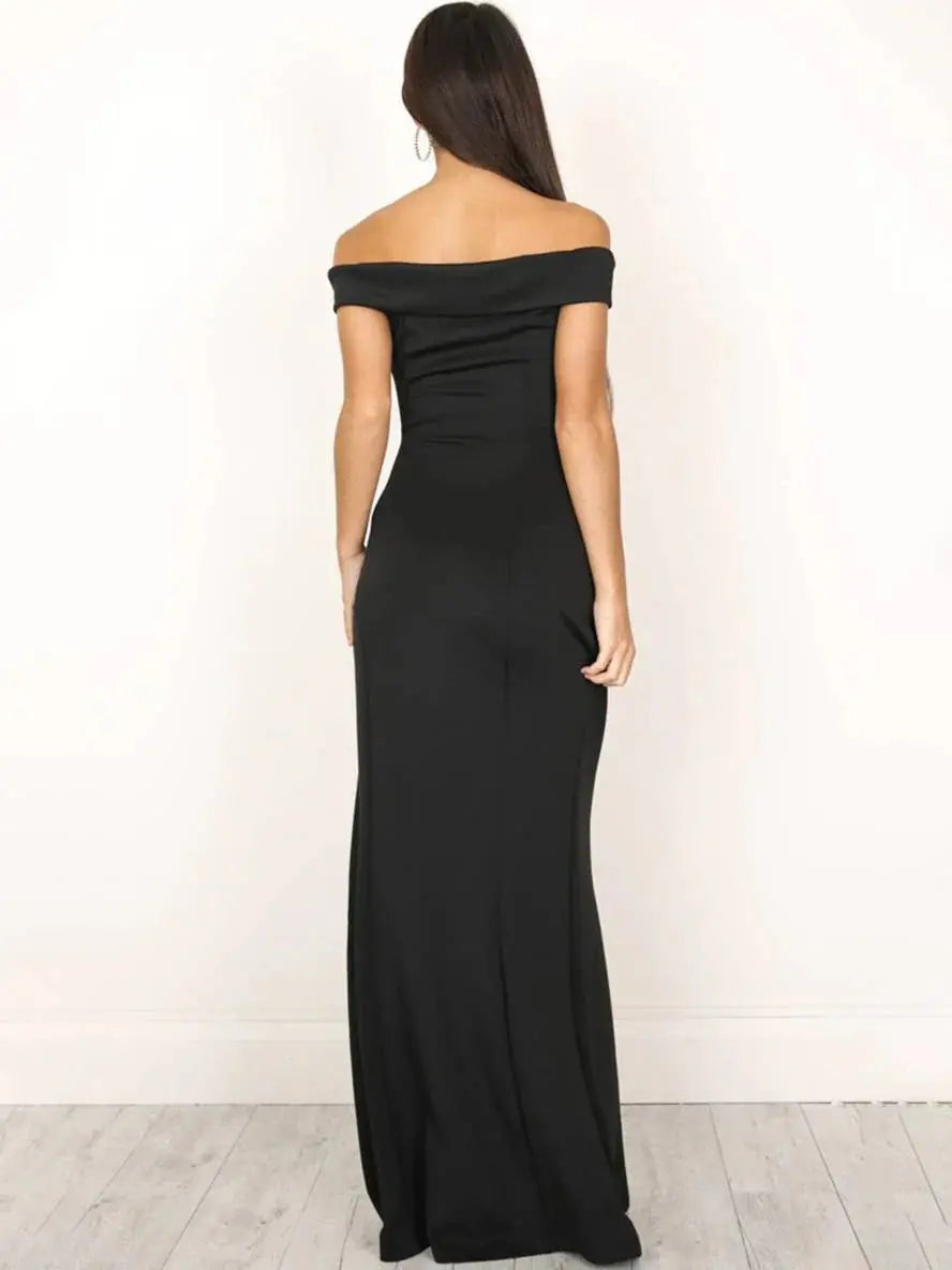 MEWE | Sleeveless Maxi Dress with Boat Neck and Side Slit Mewe London