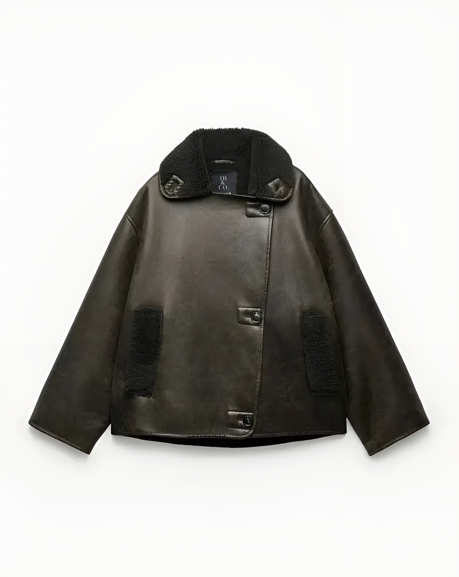 MEWE | Synthetic Shearling Jacket with Lapel Collar for Warmth and Style