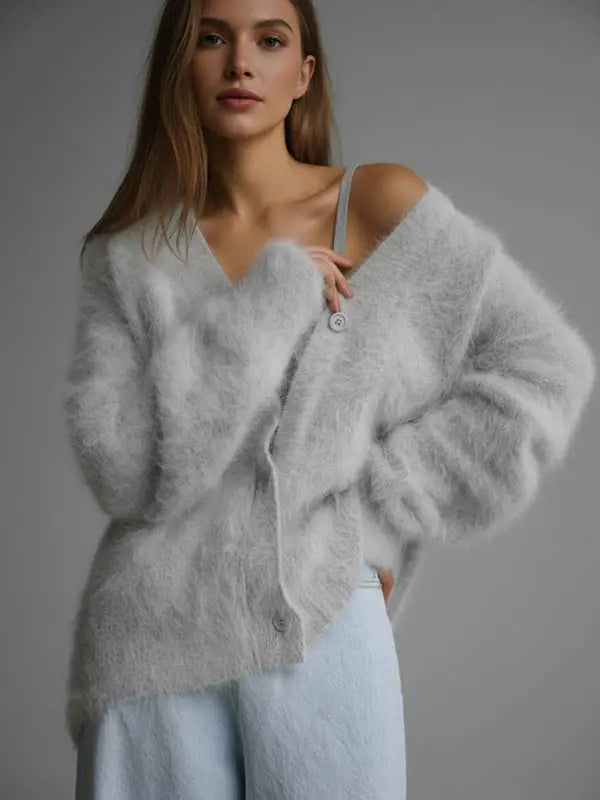 MEWE | V-Neck Button-Down Cardigan with Long Sleeves Mewe London