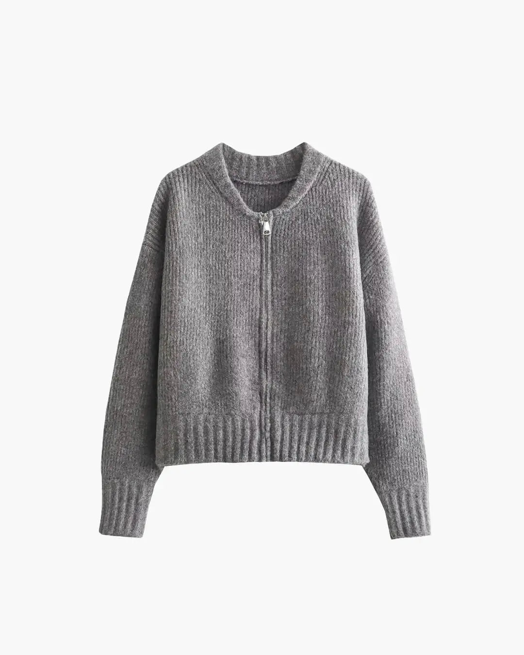 MEWE | Zip Knit Cardigan with Textured Finish and Vintage Influence Mewe London