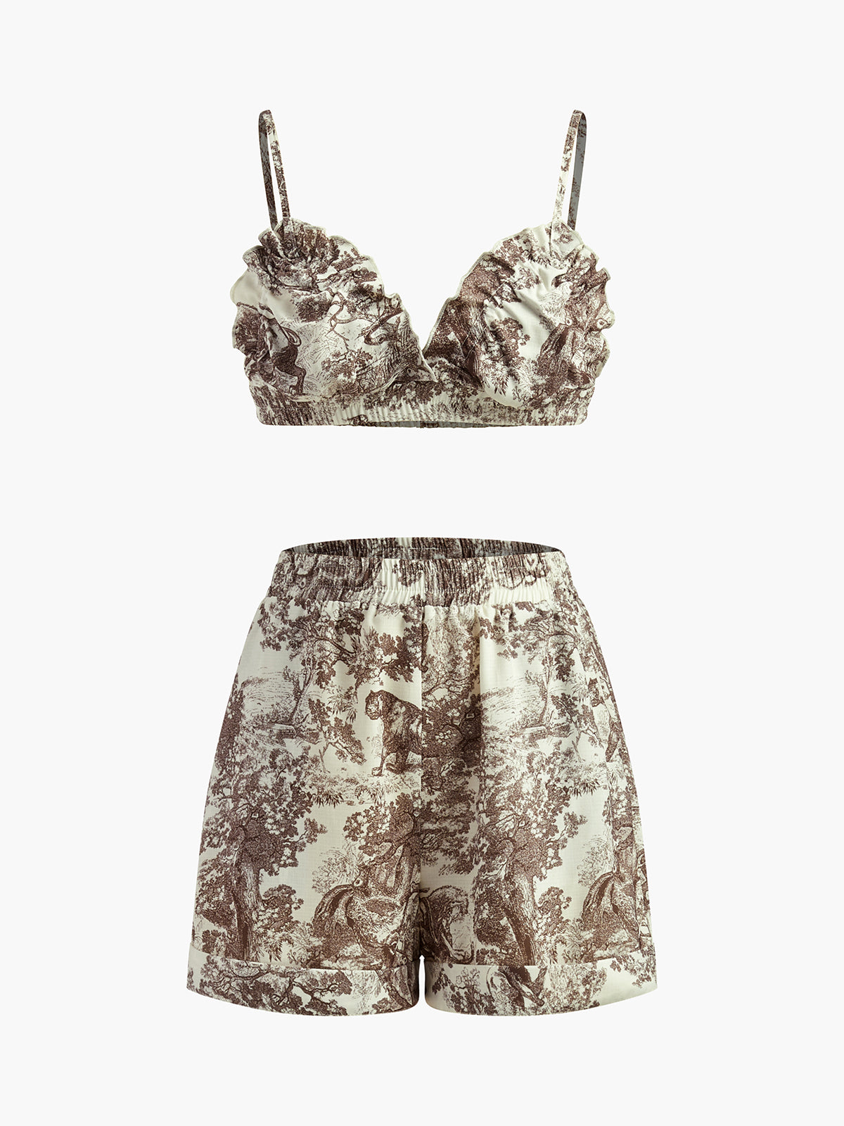 MEWE | 3-Piece Floral Print Shorts Set