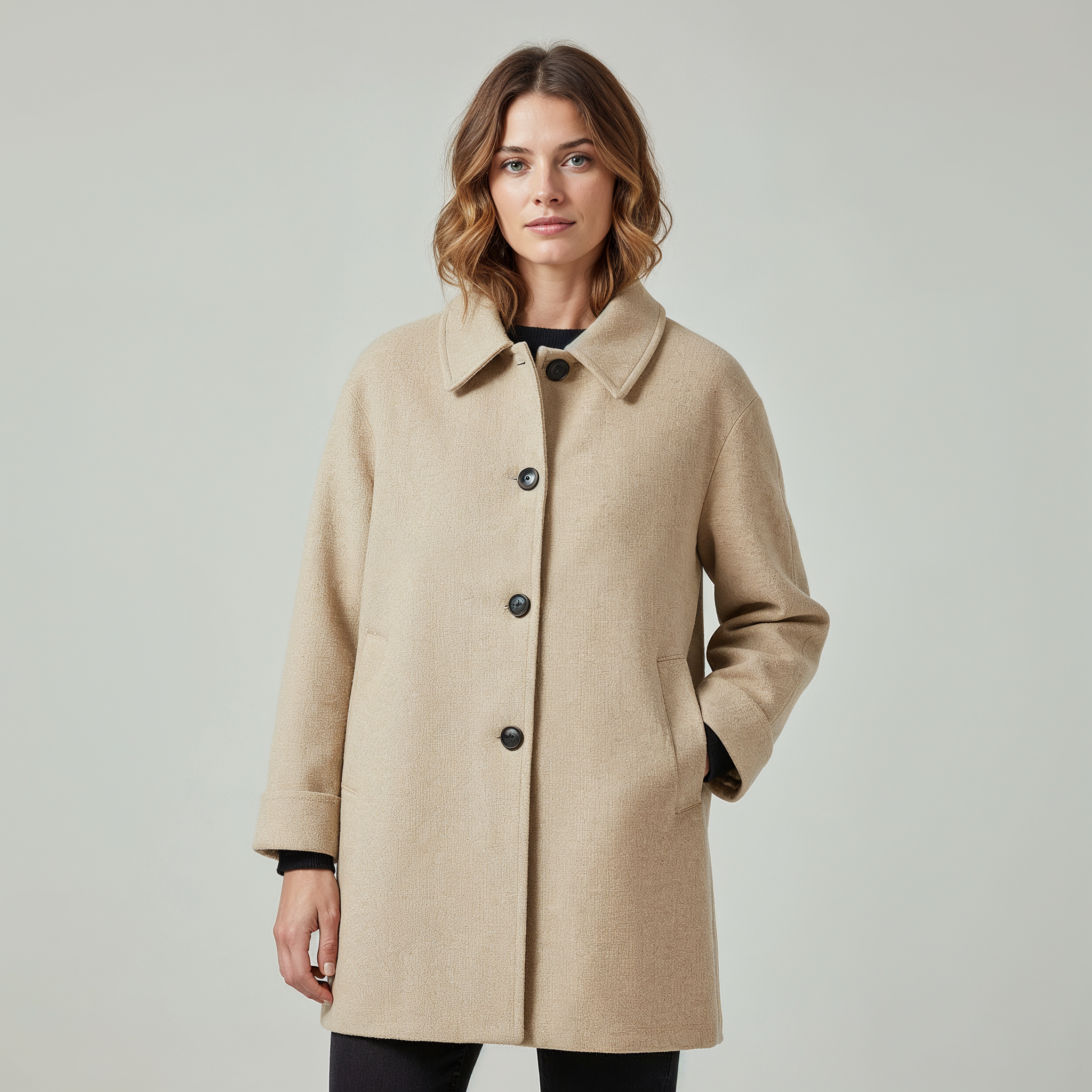 MEWE | Alina – Wool Coat with Button Front