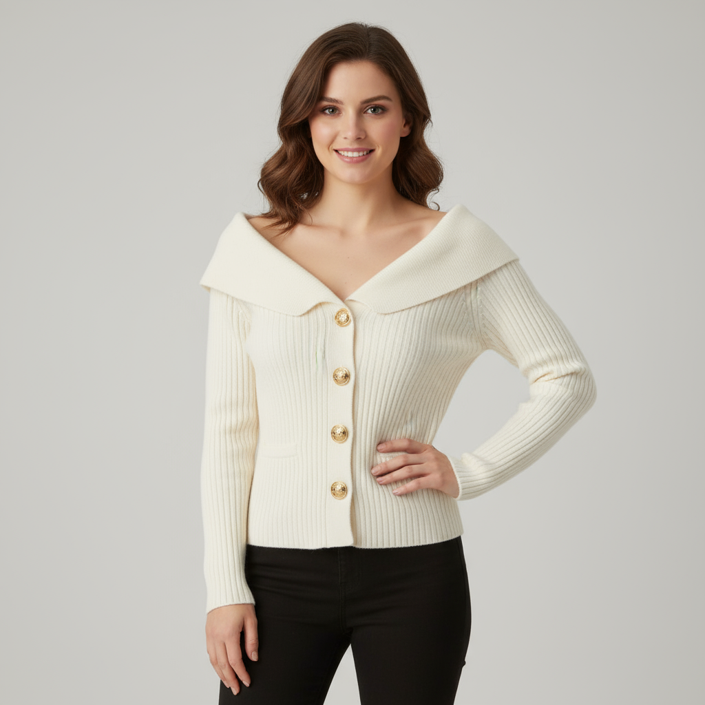 MEWE | Ashley – Women's Ribbed Button-Up Cardigan