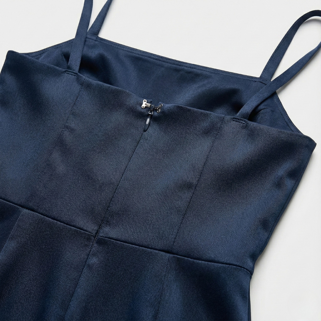 MEWE | Backless Satin Maxi Dress Slit