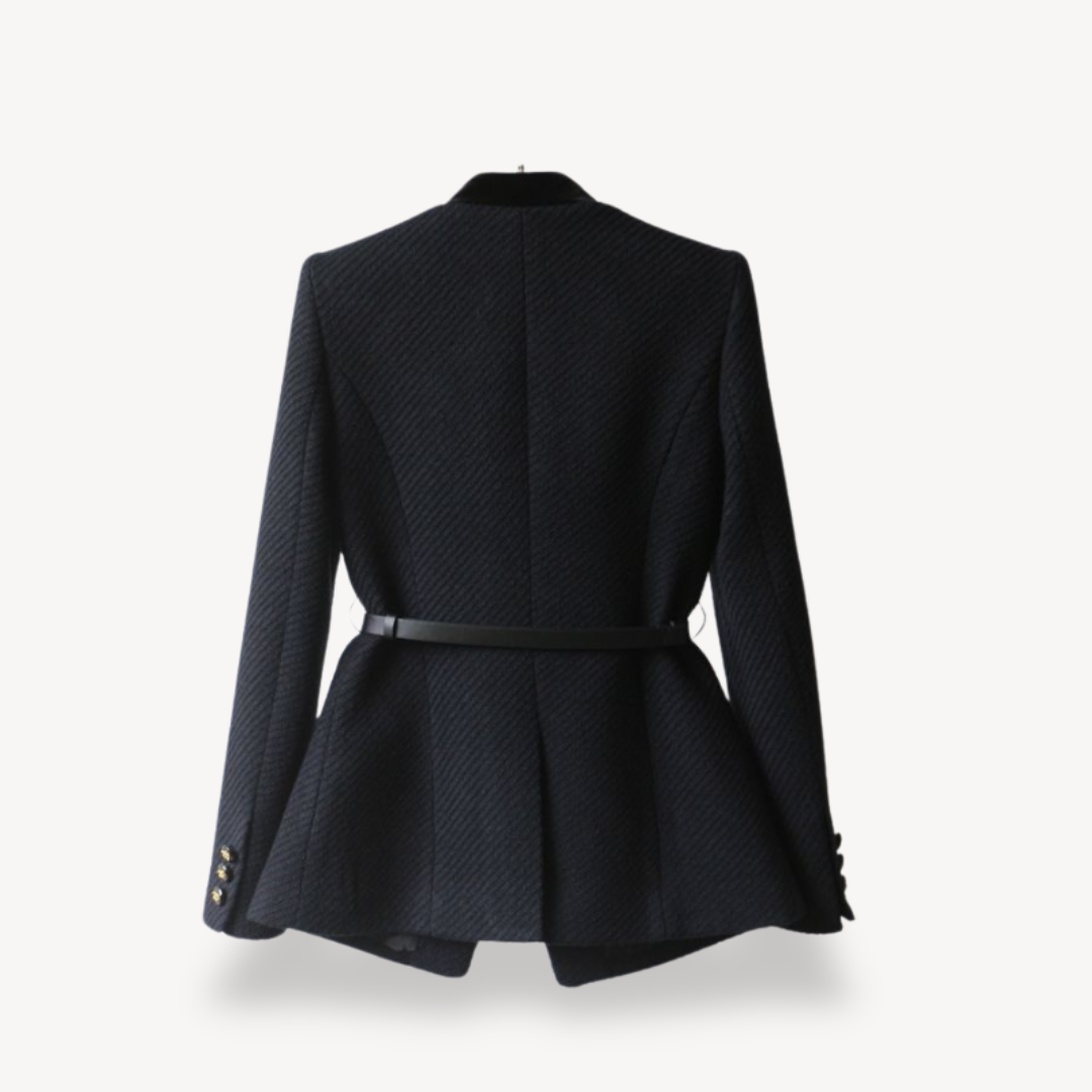 MEWE | Belted Structured Blazer with Button-Front Closure Mewe London
