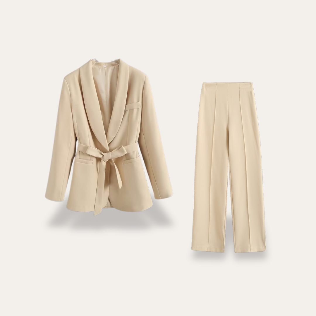 MEWE | Belted blazer and wide-leg trousers set Mewe London