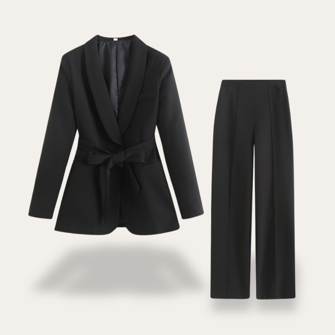 MEWE | Belted blazer and wide-leg trousers set Mewe London