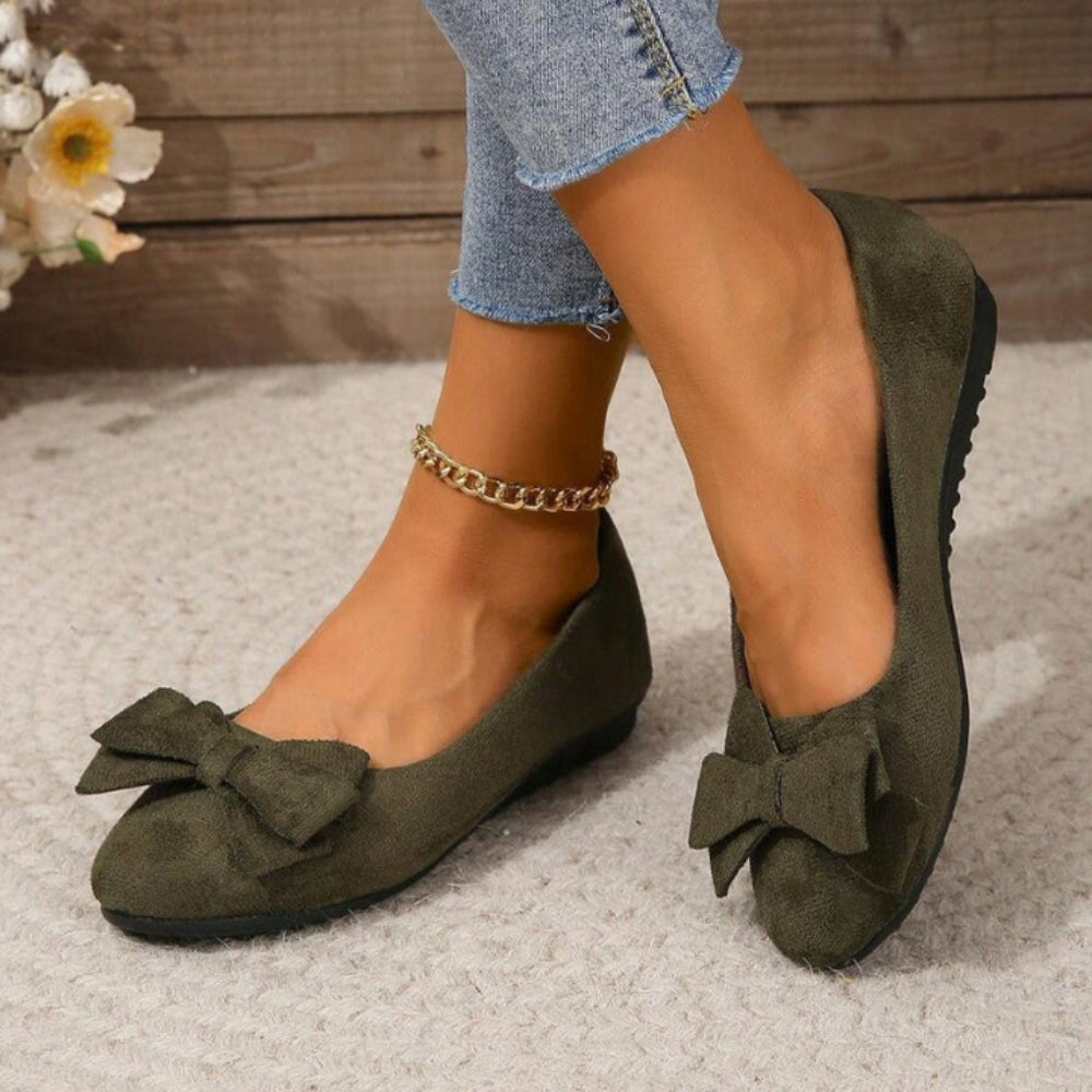MEWE | Bow Detail Ballet Flats with Rounded Toe Mewe London