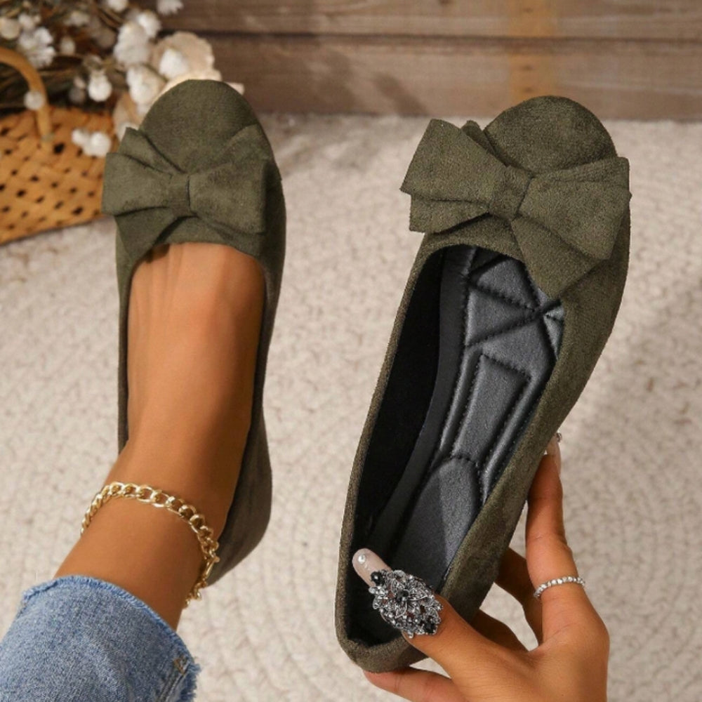 MEWE | Bow Detail Ballet Flats with Rounded Toe Mewe London