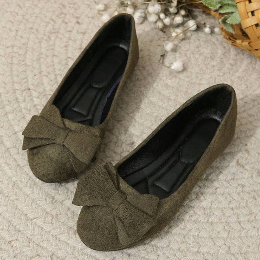 MEWE | Bow Detail Ballet Flats with Rounded Toe Mewe London