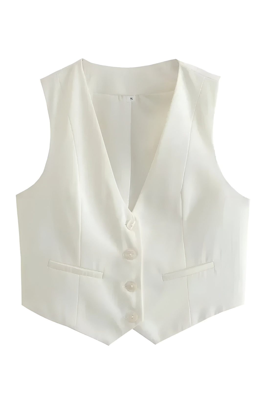MEWE | Button Front Vest Top with Deep V Neck Mewe London