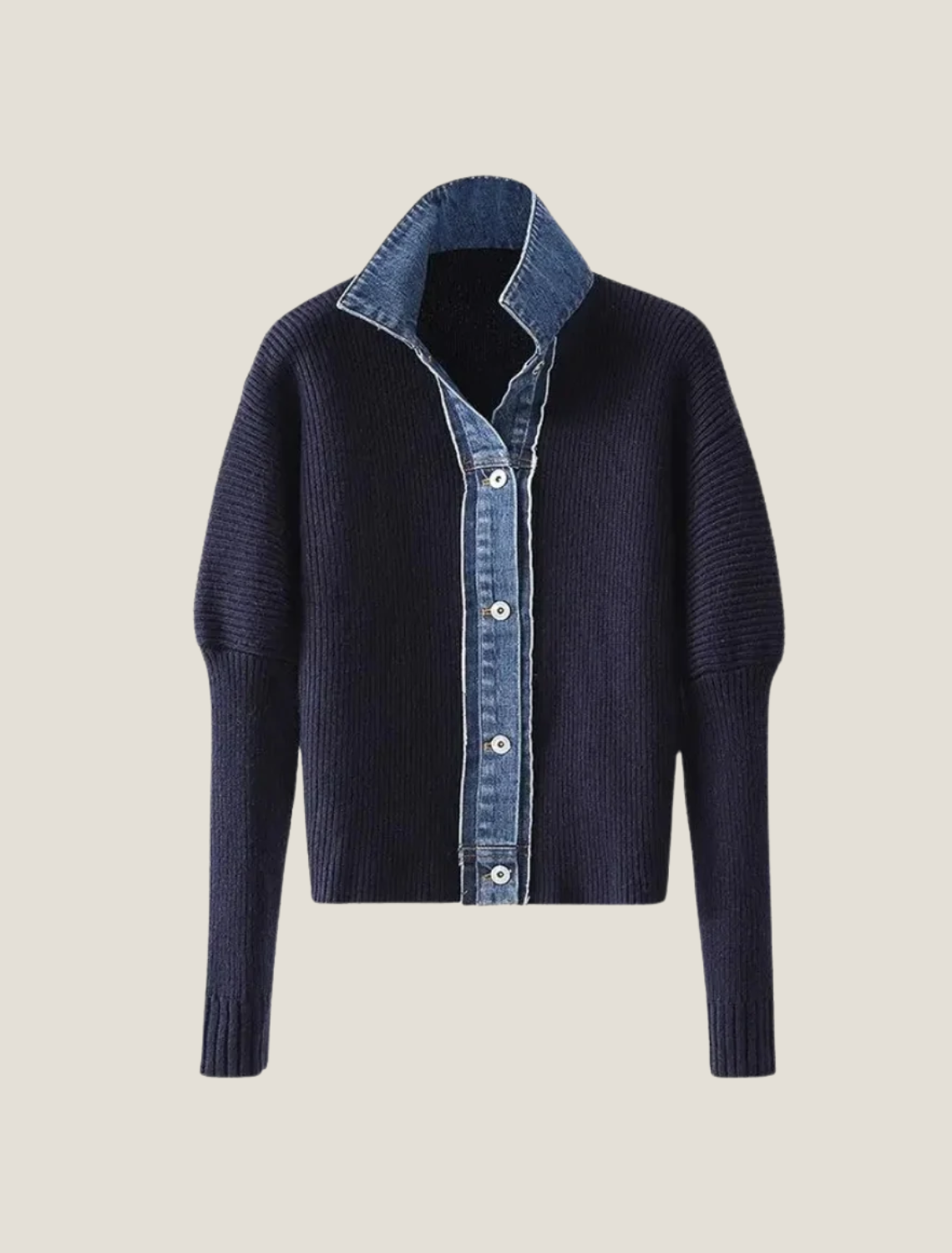 MEWE | Button-front knit cardigan with trim Mewe London