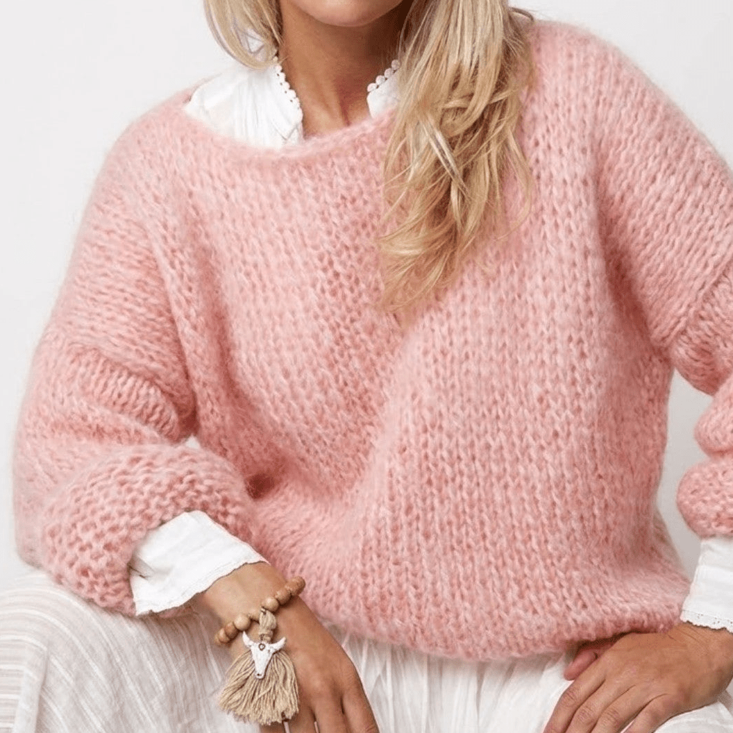 MEWE | Chunky Knit Jumper with Wide Neck and Dropped Shoulders Mewe London