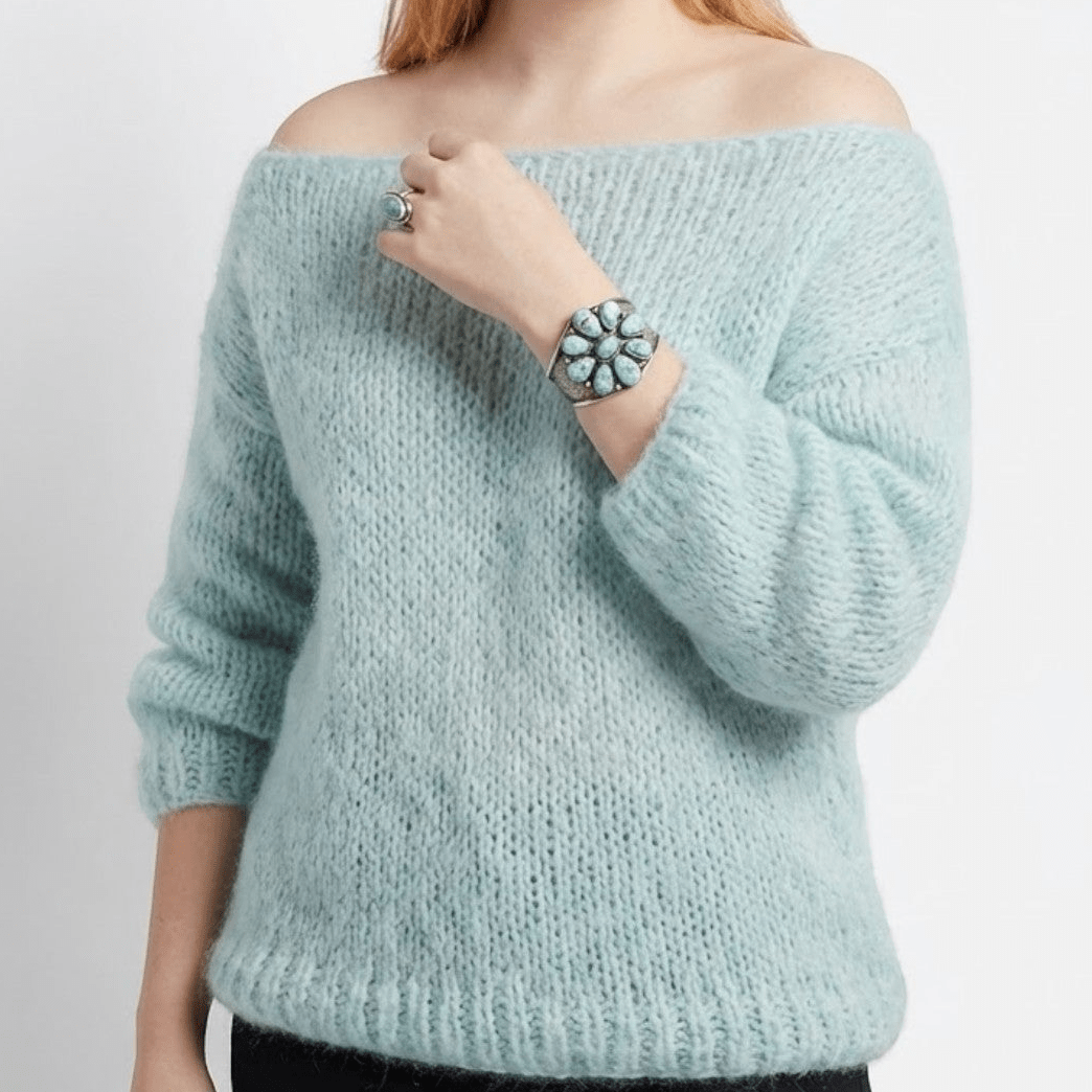 MEWE | Chunky Knit Jumper with Wide Neck and Dropped Shoulders Mewe London