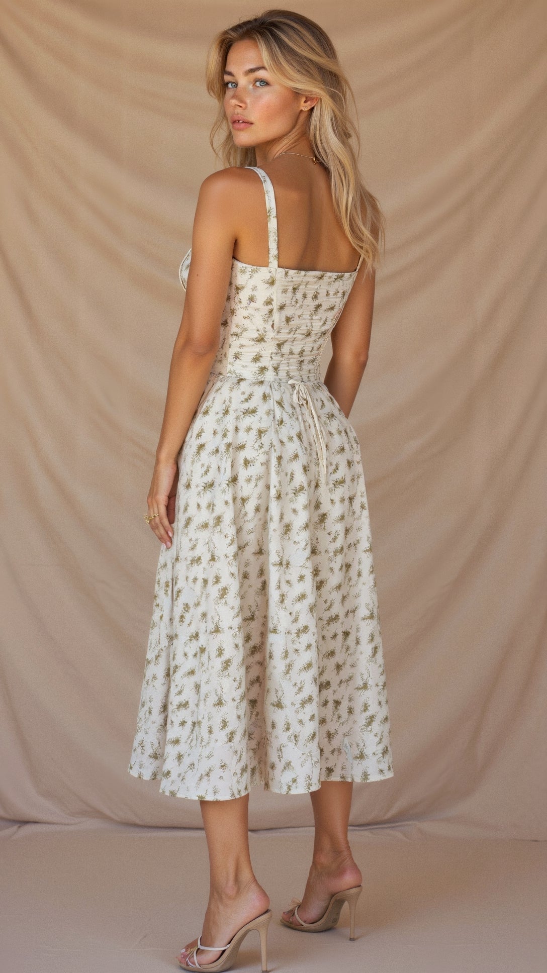 MEWE | Corset Midi Dress Structured Skirt