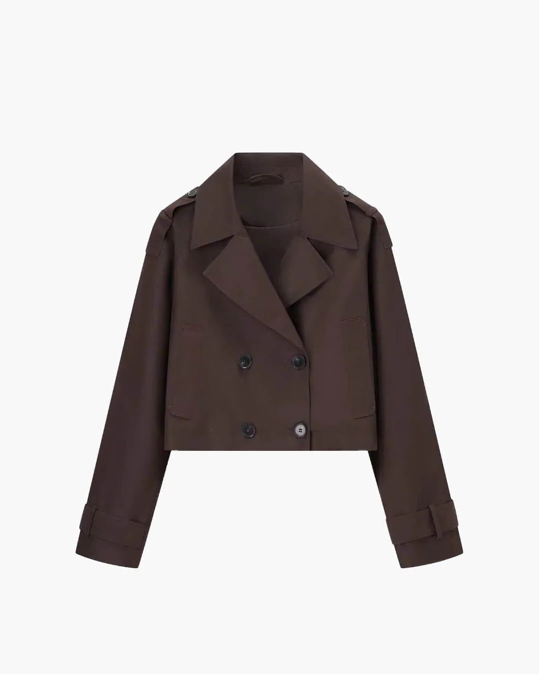 MEWE | Cropped Trench Coat with Contrast Button Detailing