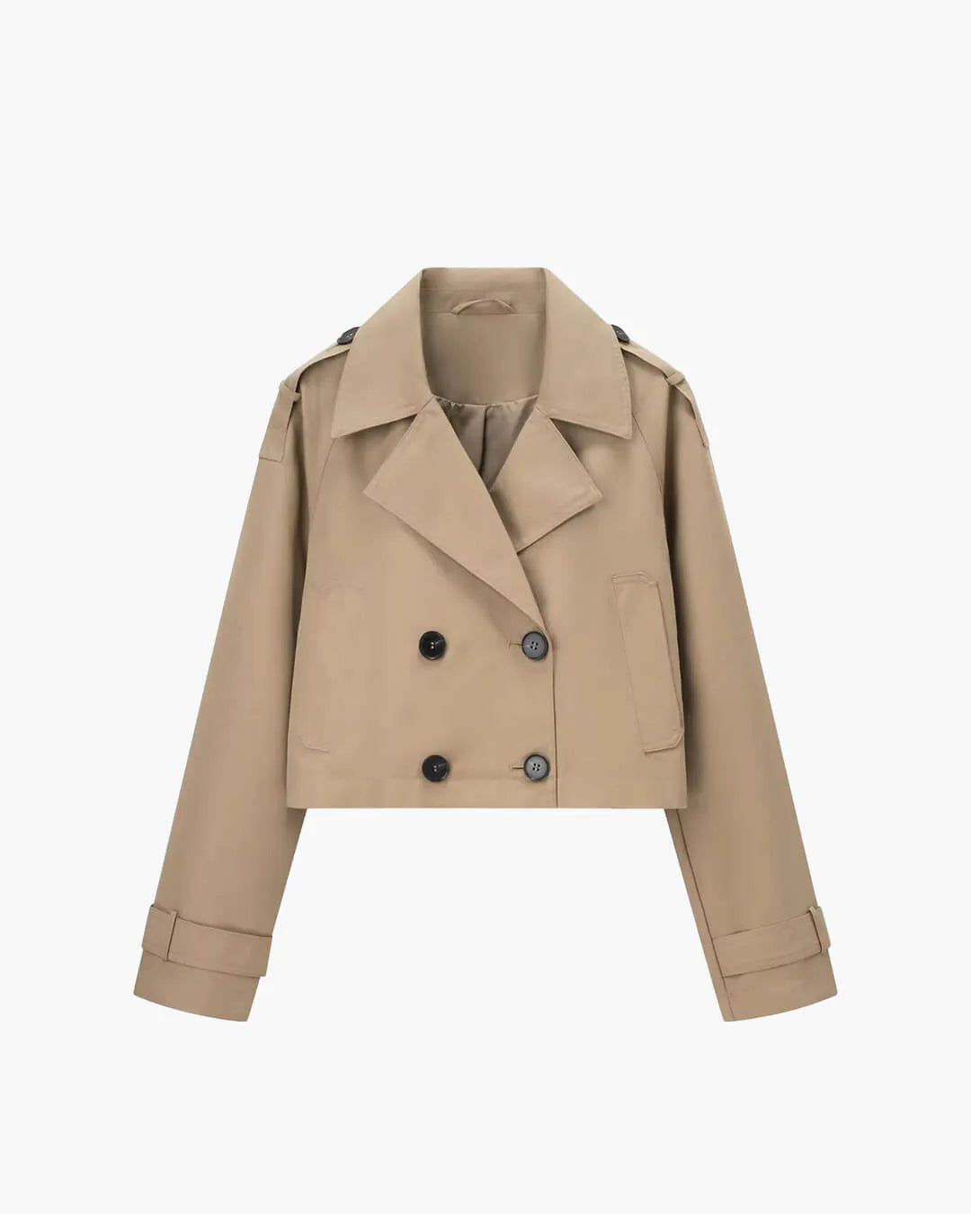 MEWE | Cropped Trench Coat with Contrast Button Detailing