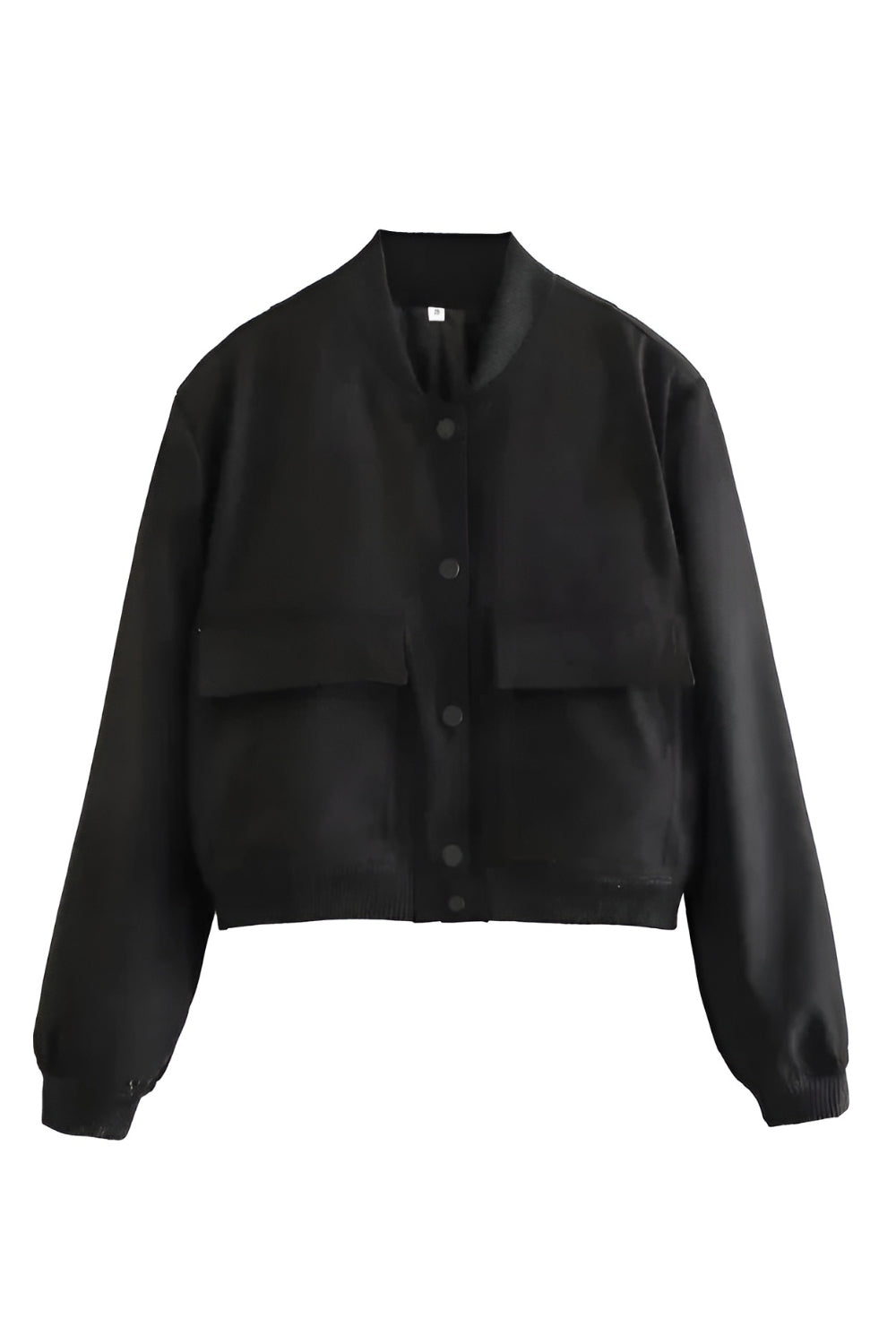 MEWE | Cropped Snap Button Bomber Jacket with Flap Pockets Mewe London