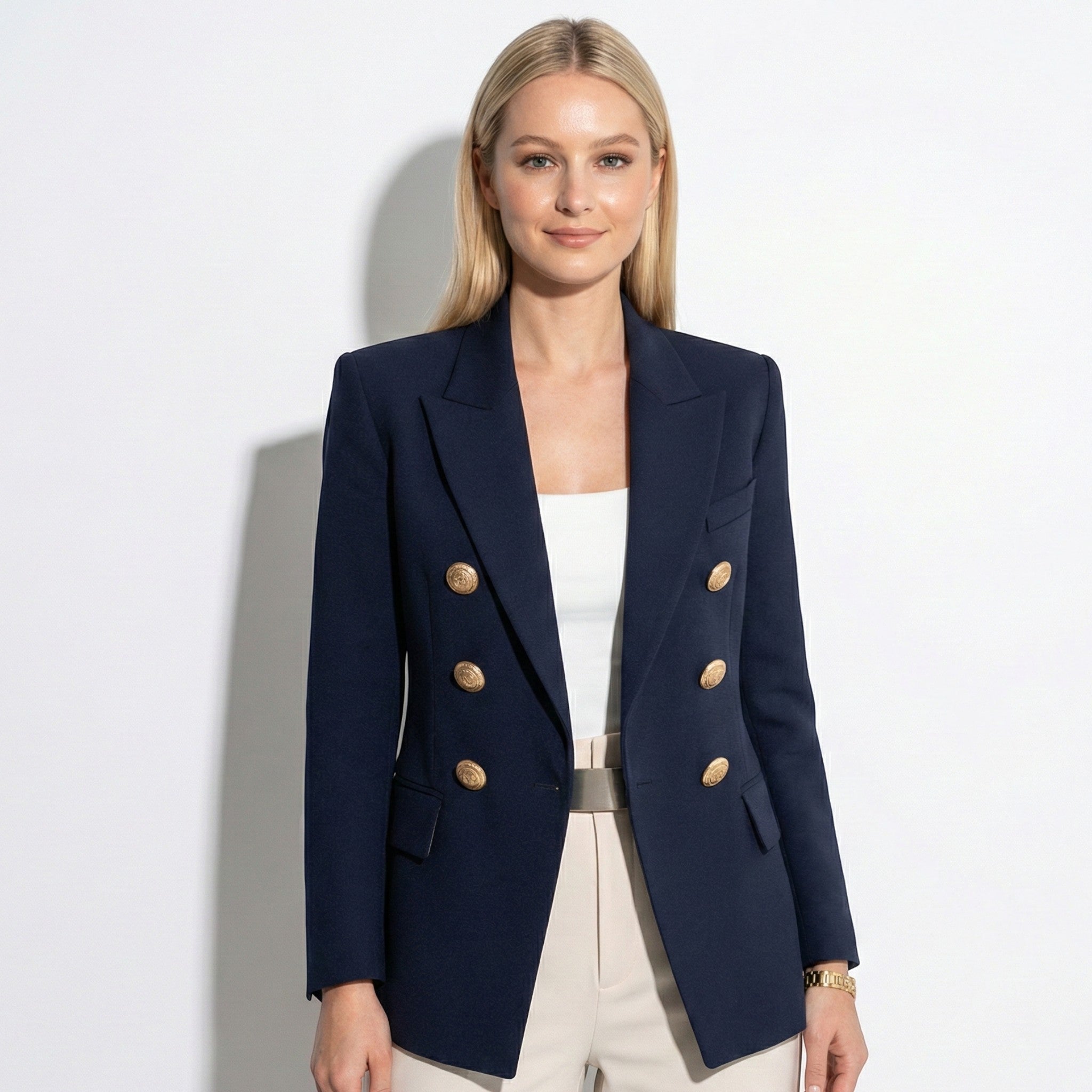 MEWE | Double-Button Blazer with Gold Button Detail Mewe London